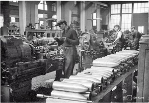 Workers producing ammunition
